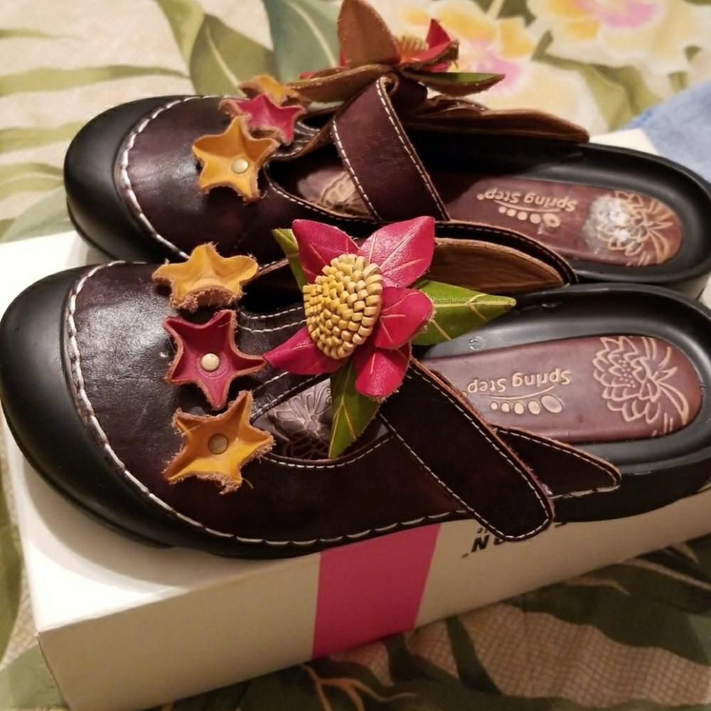 Spring Step Floral Accent Slip On Shoes